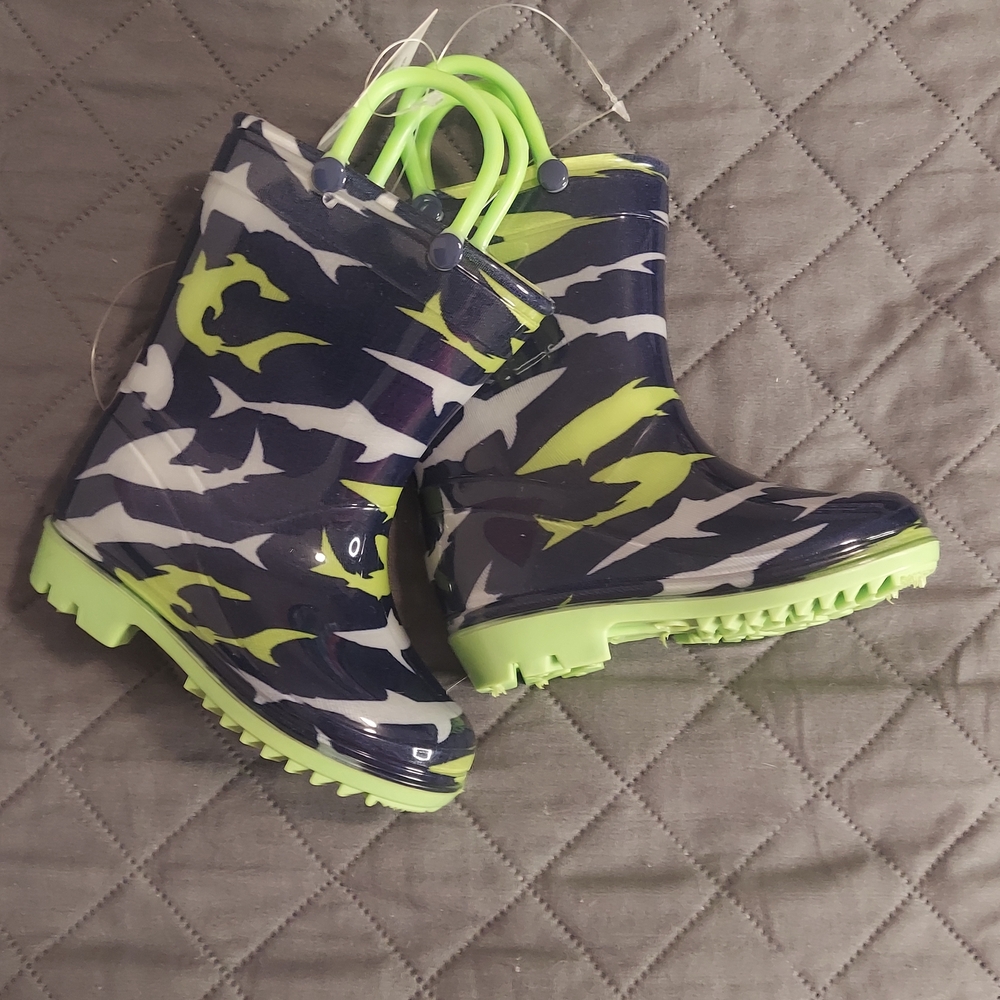 Kids Camouflage Shark Rain Boots